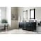 James Martin Vanities Brittany 72in Double Vanity, Black Onyx w/ 3 CM Carrara Marble Top 650-V72-BKO-3CAR - alternate 2